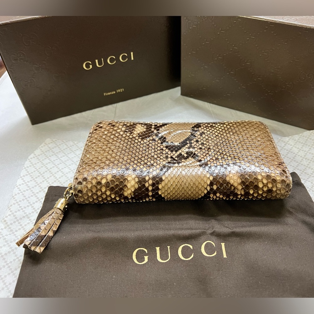 Authentic Gucci Python, Continental Wallet - Picture 3 of 11